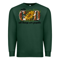 Sports Green with god all things are possible Premium Sweatshirt - NancyCooperArtShop