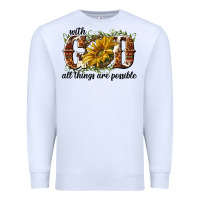 White with god all things are possible Premium Sweatshirt - NancyCooperArtShop