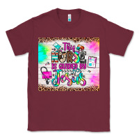Burgundy this nurse is guided by jesus Classic Tee - JahusDesignShop