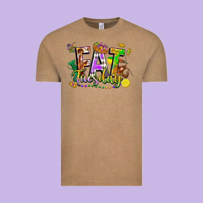 Fat Tuesday Vintage Tee Designed By Fadigitalartstudio