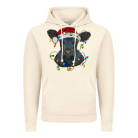 Vintage Artic christmas baby black angus calf with lights Vintage Hoodie - RanaPortraitStore