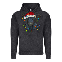Vintage Black christmas baby black angus calf with lights Vintage Hoodie - RanaPortraitStore