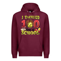 Burgundy i tackled days of school softball Premium Hoodie - LillyAllenDesigns