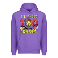 Purple i tackled days of school softball Premium Hoodie - LillyAllenDesigns
