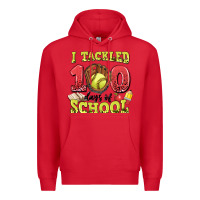 Red i tackled days of school softball Premium Hoodie - LillyAllenDesigns