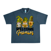 Midnight Navy welcome gnomies sunflowers Urban Heavy Tee - BarkalooDesign