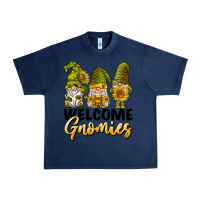 Navy welcome gnomies sunflowers Urban Heavy Tee - BarkalooDesign