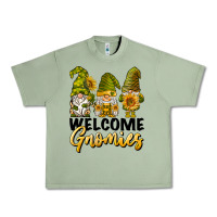 Oil Green welcome gnomies sunflowers Urban Heavy Tee - BarkalooDesign