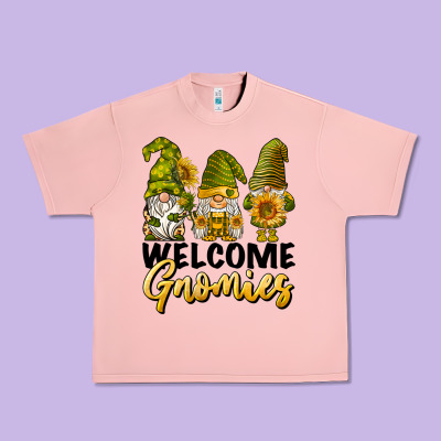 Welcome Gnomies Sunflowers Urban Heavy Tee Designed By Barkaloodesign
