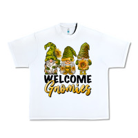 White welcome gnomies sunflowers Urban Heavy Tee - BarkalooDesign