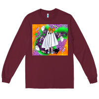 Burgundy cute ghost halloween tumbler Long Sleeve Tee - BundleAndBundleShop