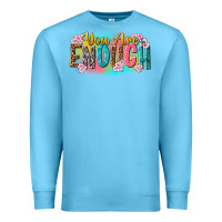 Ocean Blue you are enough Premium Sweatshirt - NancyCooperArtShop
