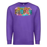 Purple you are enough Premium Sweatshirt - NancyCooperArtShop