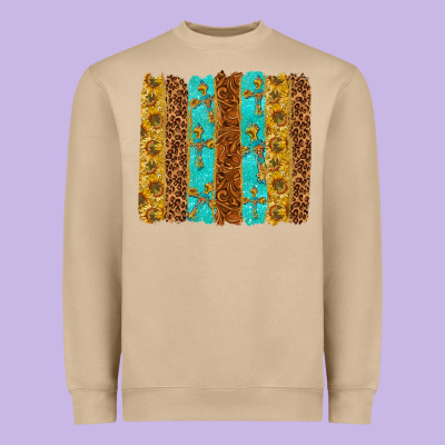 Western Brushstrokes Heavyweight Sweatshirt Designed By Texasbilliewilder