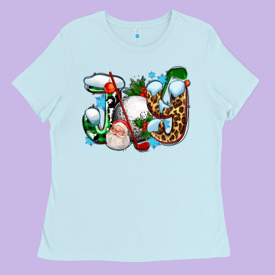 Joy With Golf And Santas Ladies Tee Designed By Adodesignshop