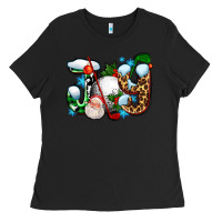 Black joy with golf and santas Ladies Tee - AdoDesignShop