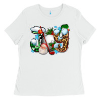 White joy with golf and santas Ladies Tee - AdoDesignShop