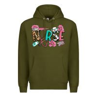 Army Green nurse Premium Hoodie - LillyAllenDesigns
