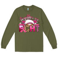 Army Green breast cancer together we fight with baseball Long Sleeve Tee - Artiststas