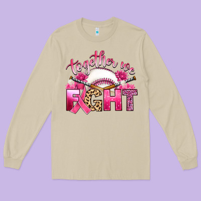 Breast Cancer Together We Fight With Baseball Long Sleeve Tee Designed By Artiststas