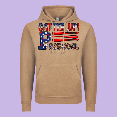 Batter Up Preschool Vintage Hoodie Designed By Jahusdesignshop