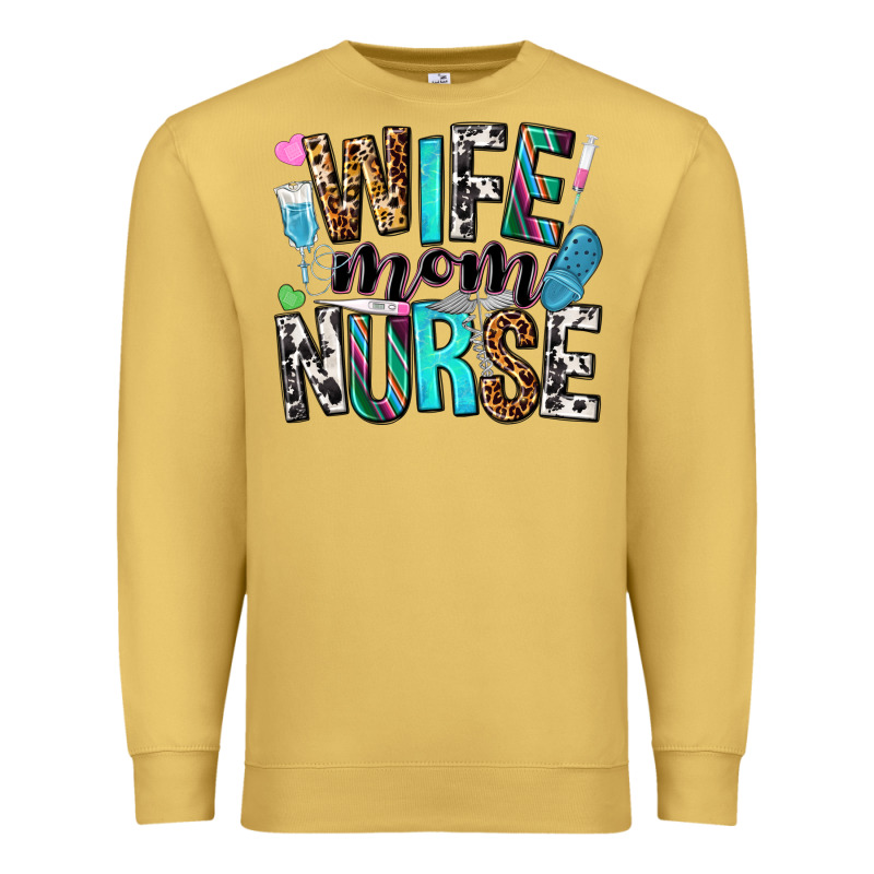 Wife Mom Nurse Premium Sweatshirt by NancyCooperArtShop | Teevron