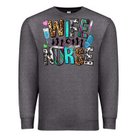 Charcoal Heather wife mom nurse Premium Sweatshirt - NancyCooperArtShop