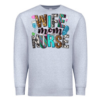 Heather Grey wife mom nurse Premium Sweatshirt - NancyCooperArtShop