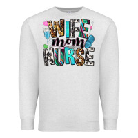 Oatmeal Heather wife mom nurse Premium Sweatshirt - NancyCooperArtShop