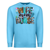 Ocean Blue wife mom nurse Premium Sweatshirt - NancyCooperArtShop