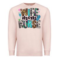 Pale Pink wife mom nurse Premium Sweatshirt - NancyCooperArtShop