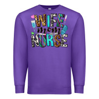 Purple wife mom nurse Premium Sweatshirt - NancyCooperArtShop
