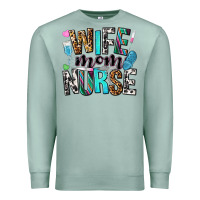 Seafoam wife mom nurse Premium Sweatshirt - NancyCooperArtShop
