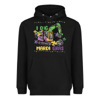 Black i dig mardi gras Heavyweight Hoodie - MaliasSmallBusiness