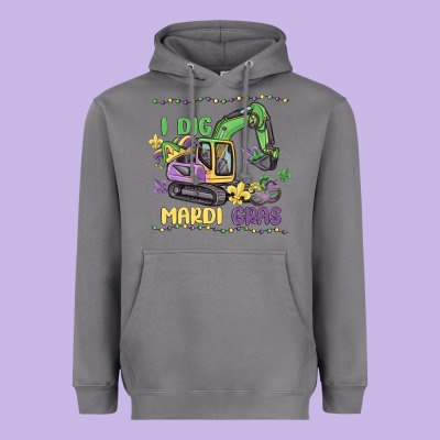 I Dig Mardi Gras Heavyweight Hoodie Designed By Maliassmallbusiness