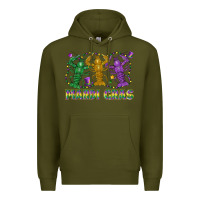 Army Green mardi gras crawfish Premium Hoodie - LillyAllenDesigns