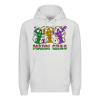 Dove Grey mardi gras crawfish Premium Hoodie - LillyAllenDesigns