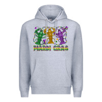Heather Grey mardi gras crawfish Premium Hoodie - LillyAllenDesigns