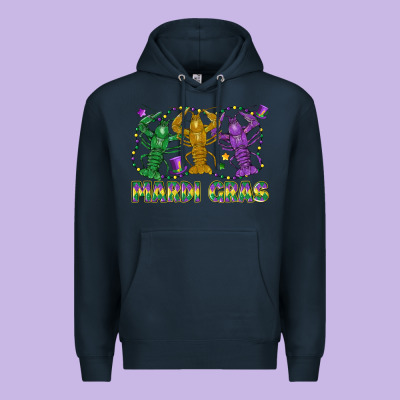 Mardi Gras Crawfish Premium Hoodie Designed By Lillyallendesigns