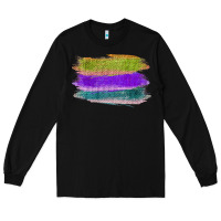 Black Green Purple Cyan Colored Triple Brush Strokes Long Sleeve Tee - Bettercallsaul