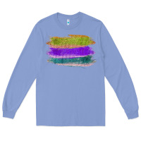 Colony Blue Green Purple Cyan Colored Triple Brush Strokes Long Sleeve Tee - Bettercallsaul