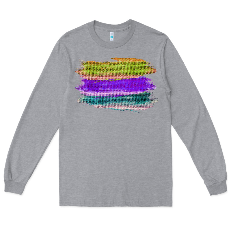 Green Purple Cyan Colored Triple Brush Strokes Long Sleeve Tee by Bettercallsaul | Teevron