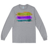 Heather Grey Green Purple Cyan Colored Triple Brush Strokes Long Sleeve Tee - Bettercallsaul