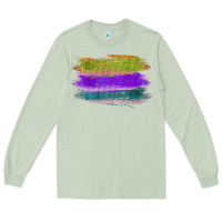 Matcha Green Purple Cyan Colored Triple Brush Strokes Long Sleeve Tee - Bettercallsaul