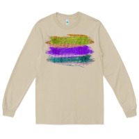 Mushroom Green Purple Cyan Colored Triple Brush Strokes Long Sleeve Tee - Bettercallsaul