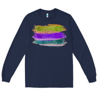 Navy Green Purple Cyan Colored Triple Brush Strokes Long Sleeve Tee - Bettercallsaul