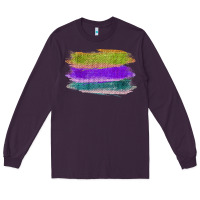 Plum Green Purple Cyan Colored Triple Brush Strokes Long Sleeve Tee - Bettercallsaul