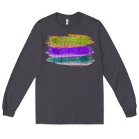Smoke Green Purple Cyan Colored Triple Brush Strokes Long Sleeve Tee - Bettercallsaul