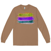 Toasted Coconut Green Purple Cyan Colored Triple Brush Strokes Long Sleeve Tee - Bettercallsaul