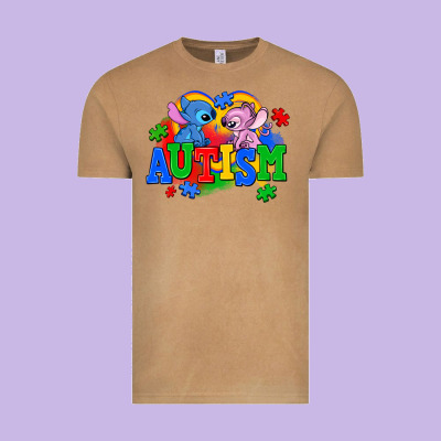 Autism Stitch With Lilo Vintage Tee Designed By Adodesignshop